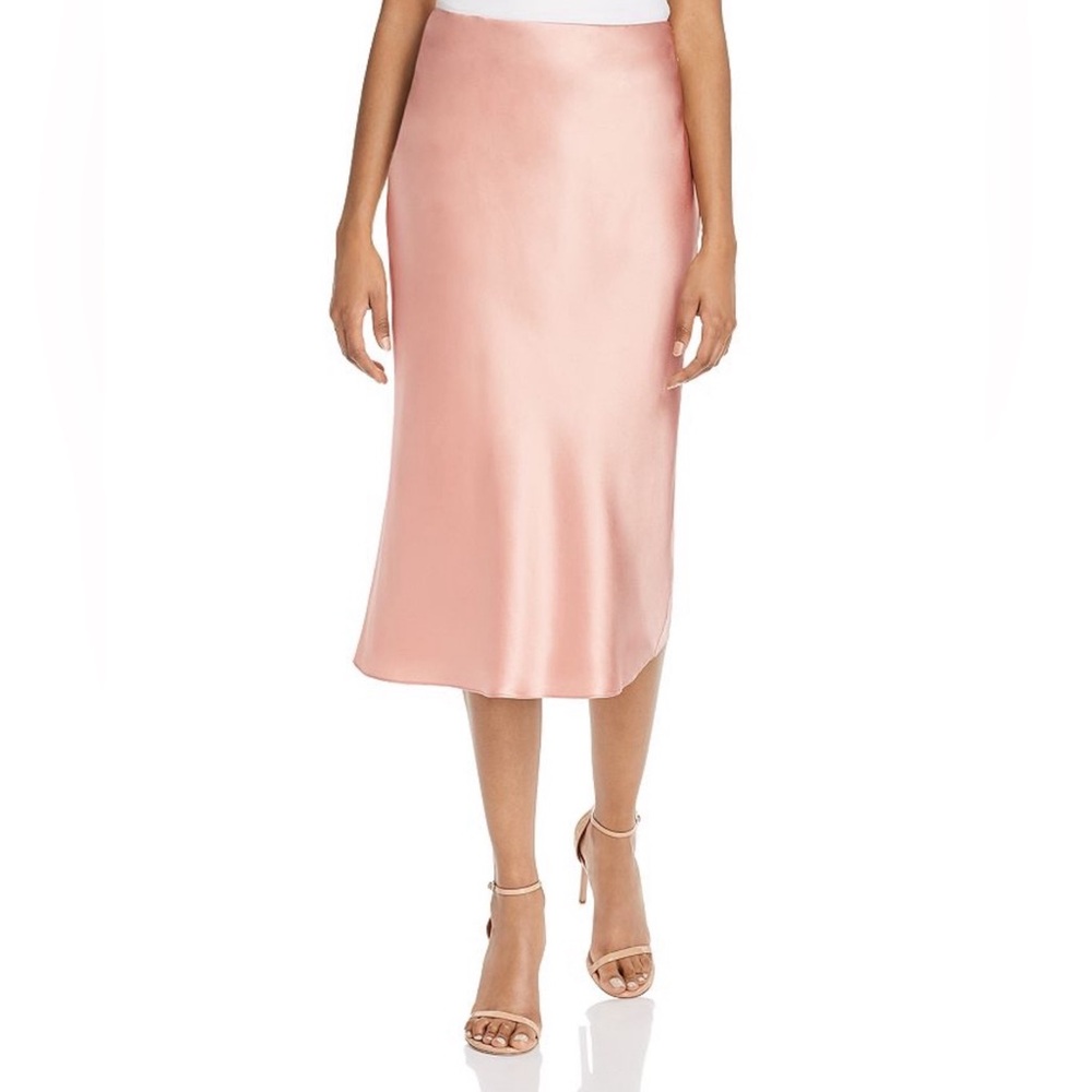 Cinq À Sept Cinq A Sept Marta Silk Midi Skirt In Peony Pink